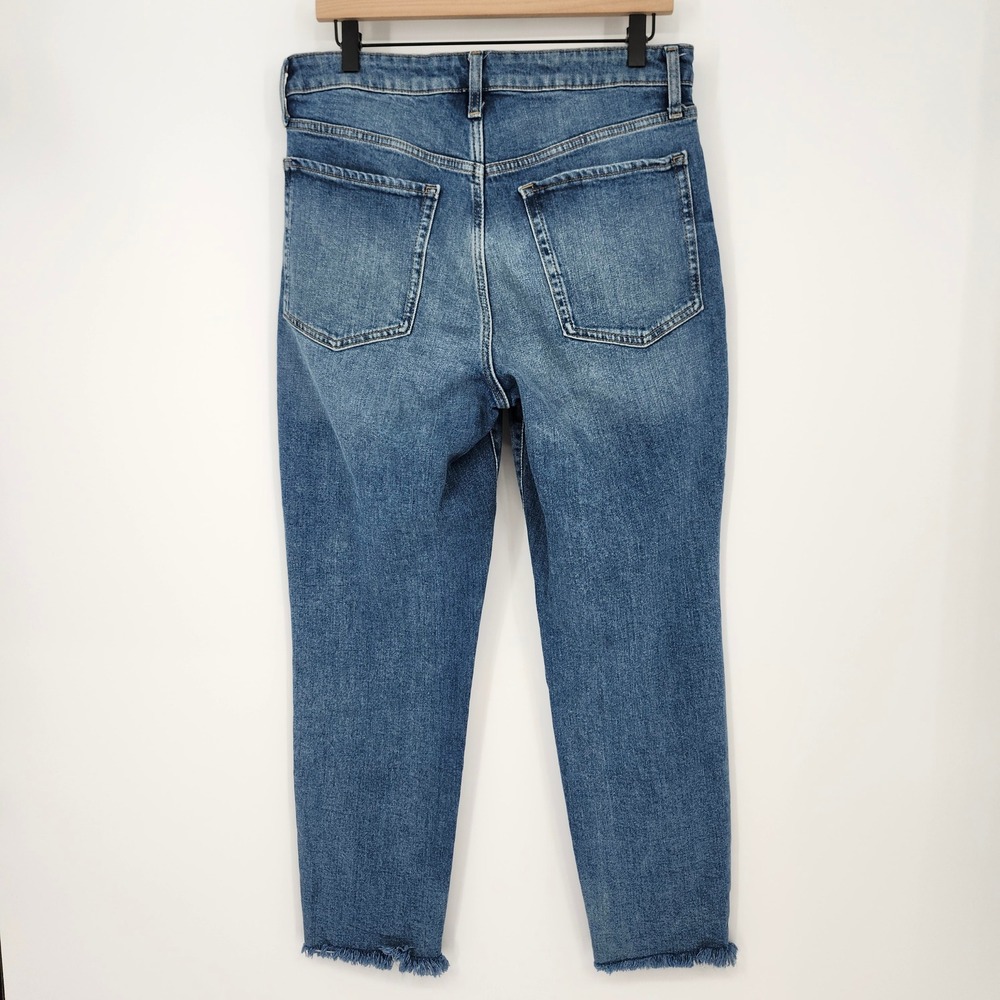 Old Navy Women OG Straight Jeans Size 12 Medium Wash Denim High Rise Button Fly - Picture 7 of 7